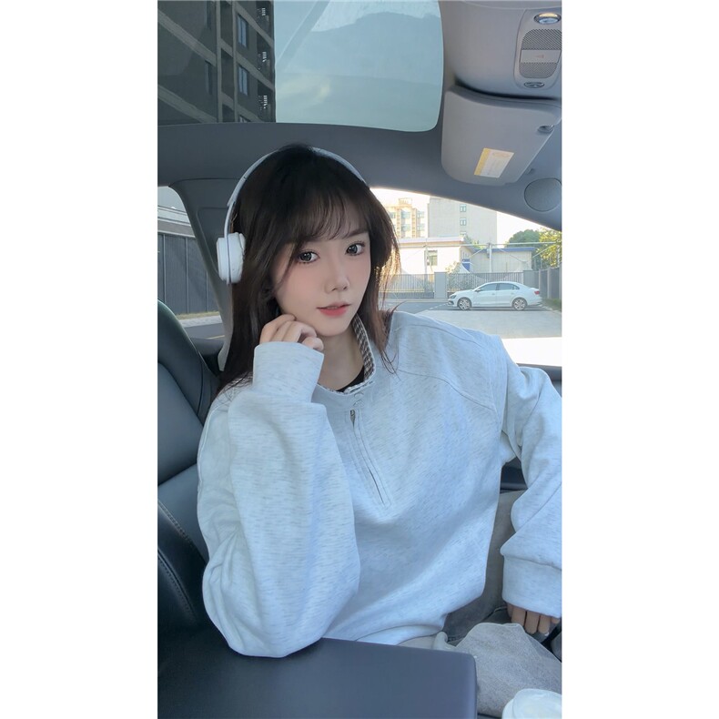 秋冬男士美式半拉链立领运动卫衣男女潮牌秋季情侣外套Polo衫p55,男装Polo衫,电商B319