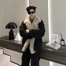 [网图]座山雕做旧麂皮加厚棉服毛领外套男5D1198-TP105178，男装棉衣，电商A102