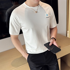 2024夏季新款高品质圆领修身短袖T恤男802-p48，男装T恤，电商D303