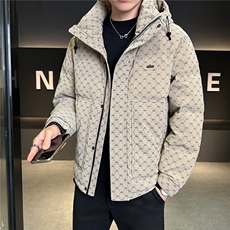 冬季新品男士字母皮羽绒服连帽就品质【标50绒】，男装羽绒服，星座414（原B263）
