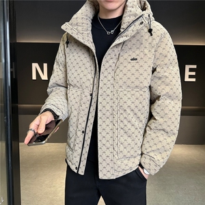 冬季新品男士字母皮羽绒服连帽就品质【标50绒 】图片