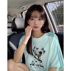 抖音得物品质二开240克宽松纯棉美式潮牌印花三条杠中性风短袖T恤，男装T恤，电商A486-1