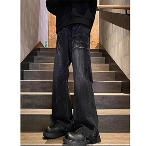 K7088-P46 水洗做旧牛仔裤男秋季提档显瘦裤子ootd穿搭美式图片