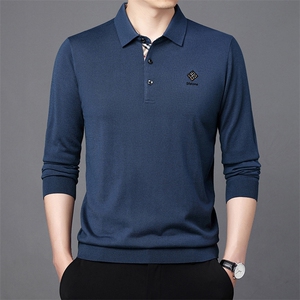 CM61097钱塘2020-2中年男士商务休闲纯色百搭翻领厚款羊毛衫P100图片