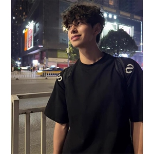 万针全刺绣工艺抖音得物高品质260克重磅纯棉双纱美式高街短袖T恤图片