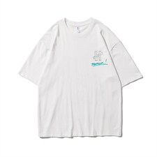 21夏款情侣风240克双纱棉高品质宽松大码圆领卡通印花T恤 T59-P40图片