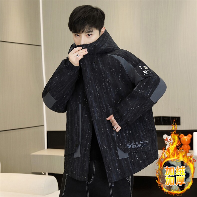 秋冬男式加绒加厚夹克男时尚派克服加厚棉衣男外套MY8650-P93,男装夹克,星座310B-3