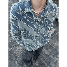 自家图有货~vibe美式流苏毛边休闲牛仔夹克外套JK802-P80控118，男装夹克，星座1004-3