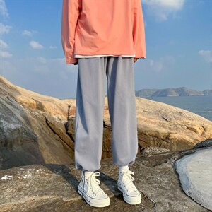 春季新款！ 港风多色宽松束脚抽绳休闲裤子313A-1-NK23-P35控价48图片