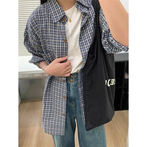 SUPMONOME法式宽松慵懒衬衫男女卫衣格子2025夏季外套CY1092-P36图片