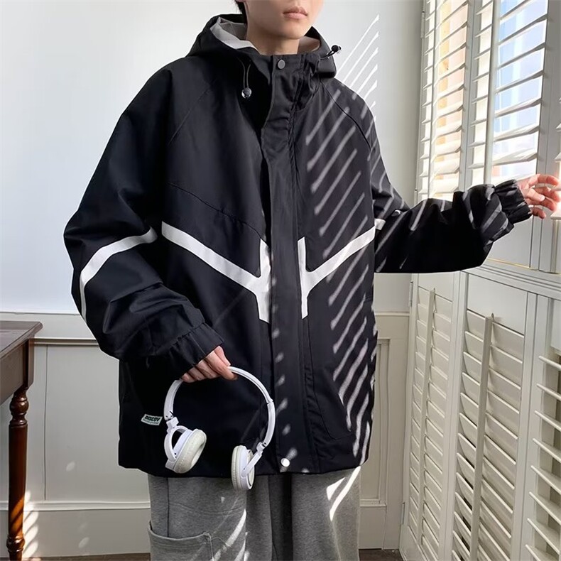 美式棒球服连帽冲锋衣男款痞帅ins潮飞行员夹克JM274-P70,男装夹克,星座1109-3