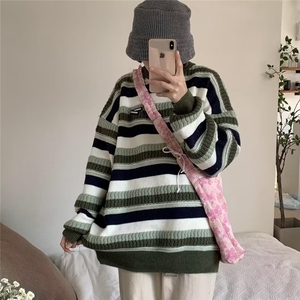 毛衣男款美式复古内搭针织衫秋冬季加厚慵懒风高级感宽松线衣外套图片