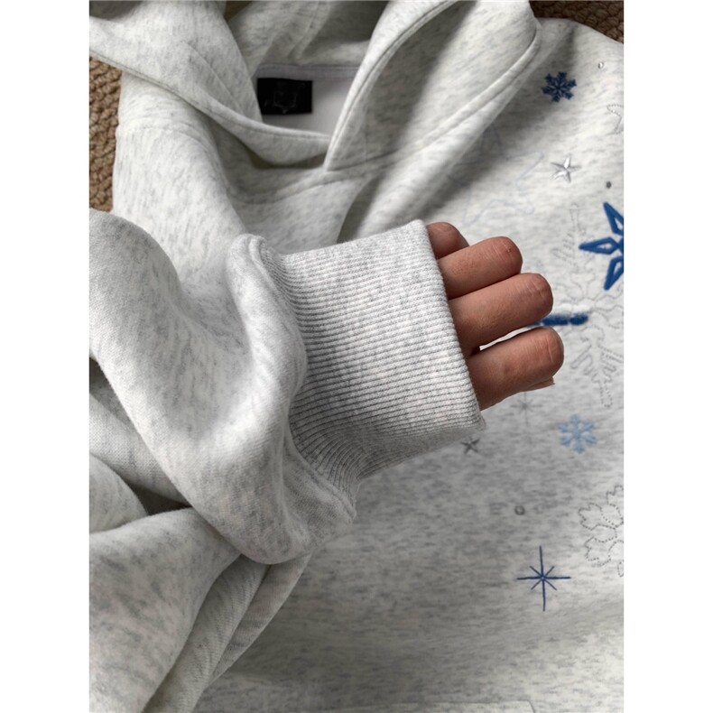 网图雪花刺绣加绒卫衣情侣装连帽衫外套A025-CW1048-P45加绒P50,女装短外套,电商A025