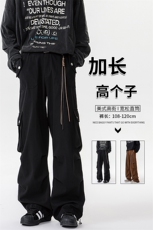 春季加长版工装裤男高个子阔腿直筒伞兵裤188cm110裤子KZ012P78，男装工装外套，电商B312