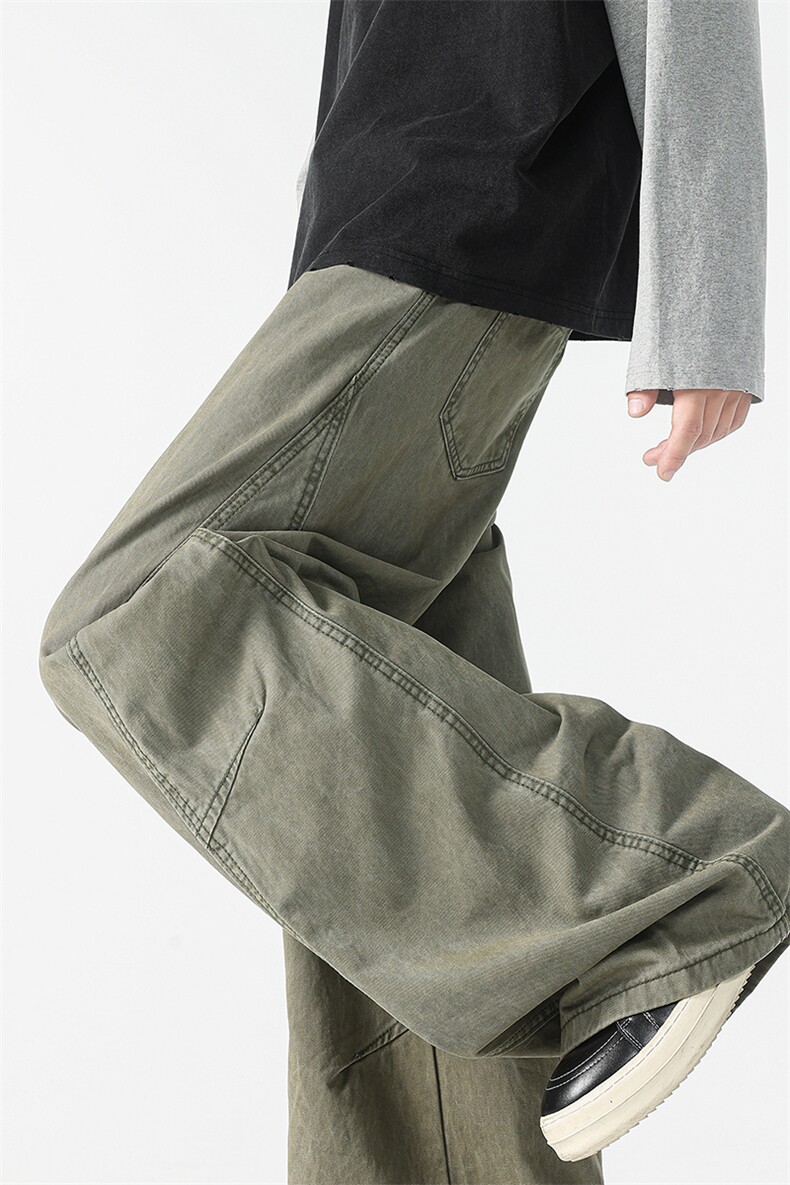 8XL-M工装裤男秋季日系男直筒宽松阔腿休闲弯刀裤子男K9177P65,男装工装外套,电商D206-1