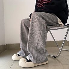 07秋冬季新款条纹阔腿休闲裤褶皱感设计阔腿裤XZ211-1-K2363-P55，男装休闲裤，星座211-1