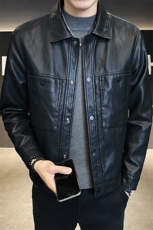 加绒皮衣外套男秋冬季2025新款机车PU皮夹克A313-6622-P135，男装夹克，电商A313