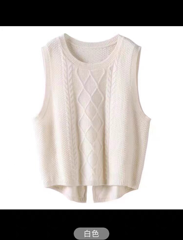 2025新款羊毛衫马夹女100羊毛宽松外穿背心麻花羊毛毛衣马甲，女装马甲，犀桦羊绒