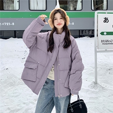 ：冬季新款复古立领休闲面包羽绒服50绒2C135-8958P285K428，女装羽绒服，2C135