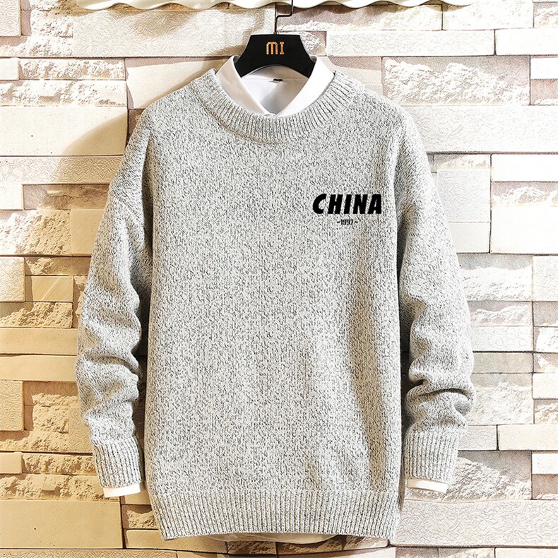 加厚加绒毛衣男大码毛线衣男针织衫M19248-P45加绒款-P65砖墙,男装针织衫/毛衣,电商A040A
