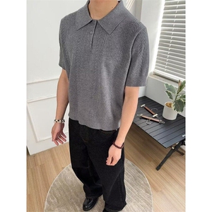 麦穗纹肌理感polo衫短袖男款夏季新款流行文艺百搭潮流简约 TS901图片