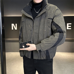 M-3XL 5233-P245 标50绒 拼色立领保暖羽绒服男图片