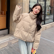 2024冬季白鸭绒短款羽绒服波点·加厚款1D077-6810#-P285-K418，女装羽绒服，蝶眷
