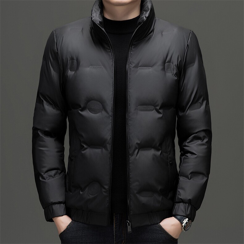 秋冬季新款羽绒服男士白鸭绒加绒潮服休闲立领潮流韩版保暖外套,男装羽绒服,钱塘6003（原4033）