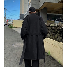 秋季中长款风衣Q5579-TP85138港风宽松高级感休闲长款外套男，男装风衣，电商A102