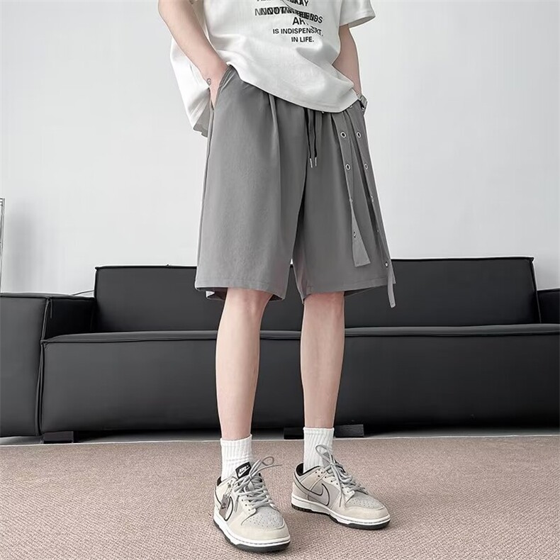 冰丝速干短裤男oversize美式高街潮牌6分裤子夏薄款DK23P33,男装牛仔裤,星座410-2