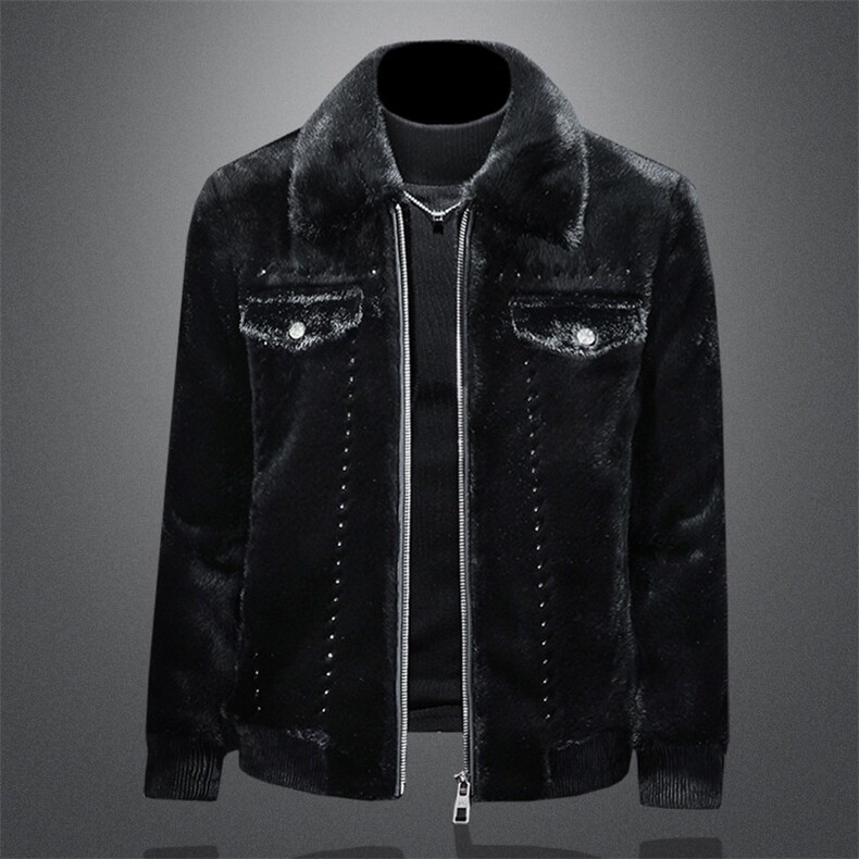 2026冬季新款金貂绒皮草加厚皮毛一体翻领外套男货号89061P290，男装工装外套，钱塘6036（原3026）