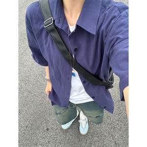 短袖衬衫男夏季新款100％竹节棉成衣水洗吸汗透气 CS289-P35图片
