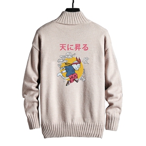 M18012-P45 加绒款-P65半高领毛衣男士大码针织衫男毛线衣男线衫图片
