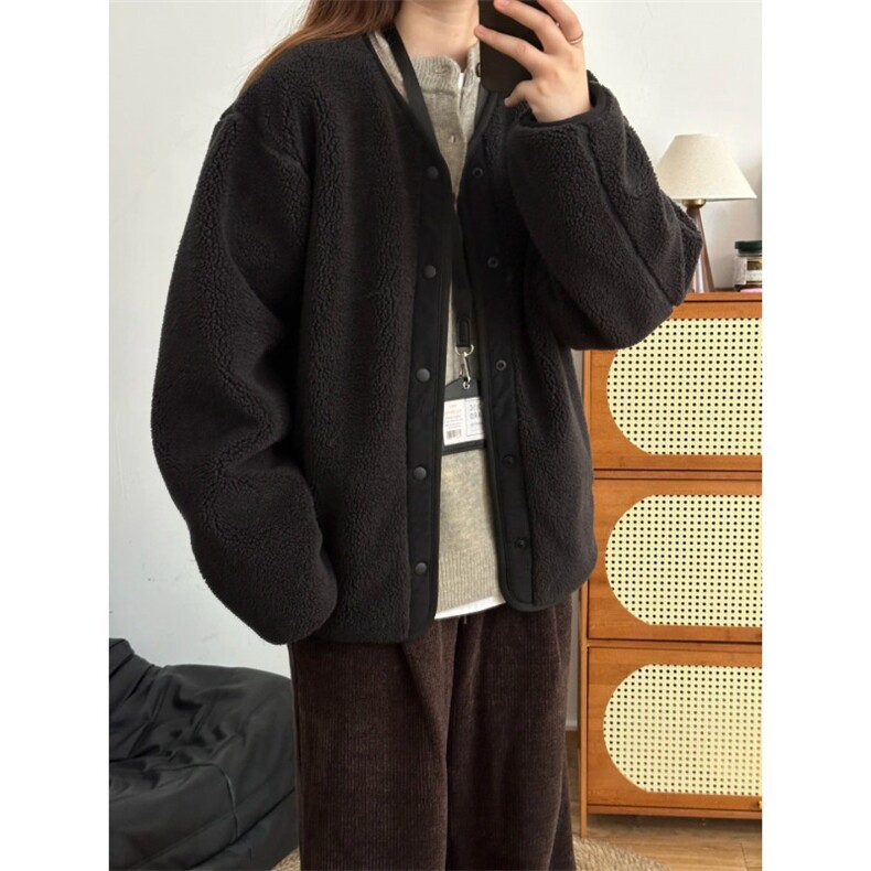 无领摇粒绒外套GS03-P85成分100聚酯纤维，女装短外套，星座1302