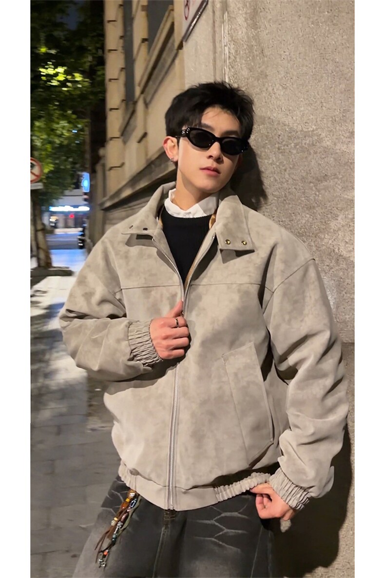 加绒扎染皮衣棉衣保暖美式复古高街夹克外套男5D3074-TP65不,男装夹克,电商A102