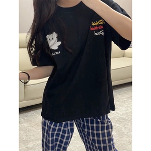 万针全刺绣工艺抖音得物高品质260克重磅纯棉双纱美式高街短袖T恤图片