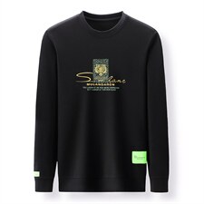 中年男士秋季套装新款男士圆领印花卫衣中老年休闲时尚春秋两件套，男装休闲套装，电商B212（原钱塘6029）