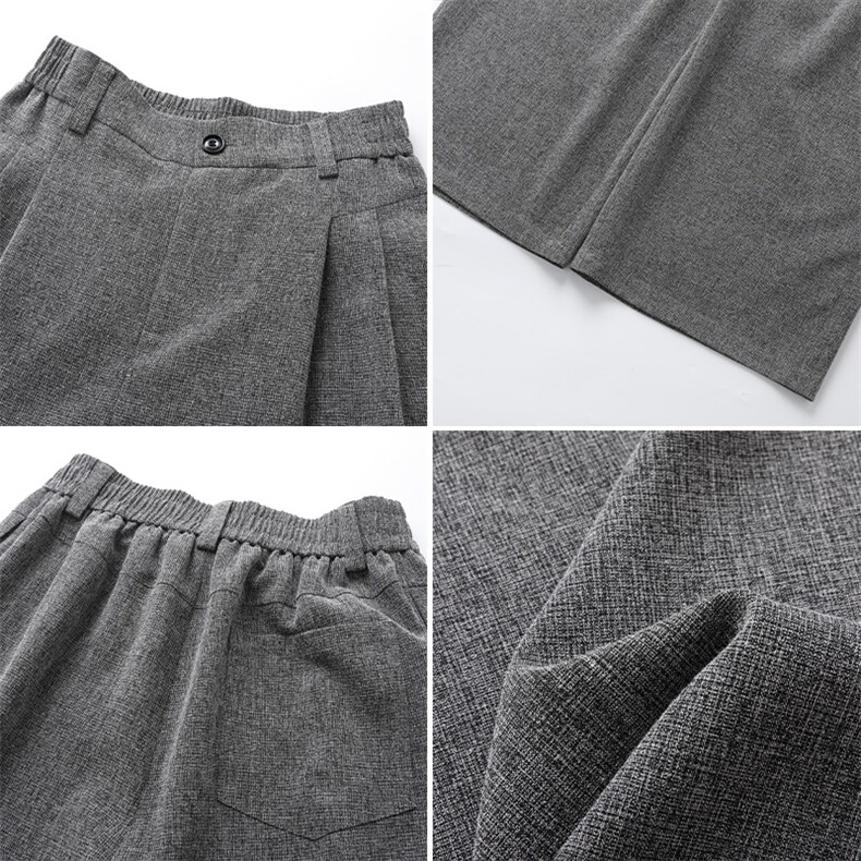 春季纹理感休闲裤打褶慵懒风美式阔腿西裤男女C62183-TP5088,男装西裤,电商A102