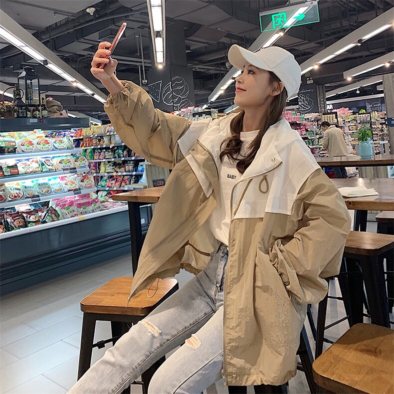 oversize防晒衣女2024夏季新款宽松大码博外套户外防晒服,女装短外套,梦懿尔
