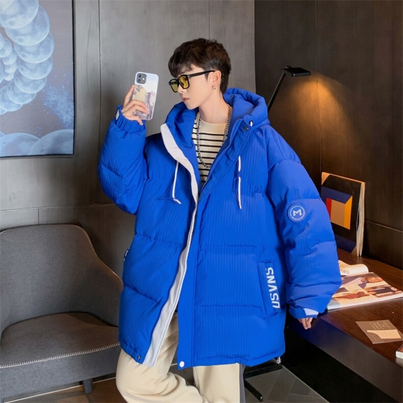 wassuphappy白色羽绒服男冬季潮流加厚保暖上衣青少年宽松面包服,男装羽绒服,星座301D-5(原星座1415）