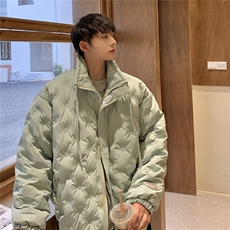 1定制面料棉衣大码M-5XL港风情侣半高领棉服外套男8707P125控168，男装棉衣，星座226-2