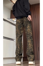 美式ins高街hiphop小众豹纹牛仔裤货号K2462特P48，男装牛仔裤，电商A063