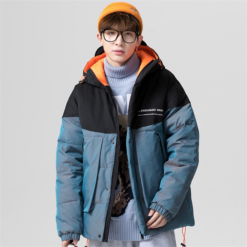 冬季90白鸭绒宽松保暖羽绒服休闲连帽渐变羽绒外套2707-P190图片