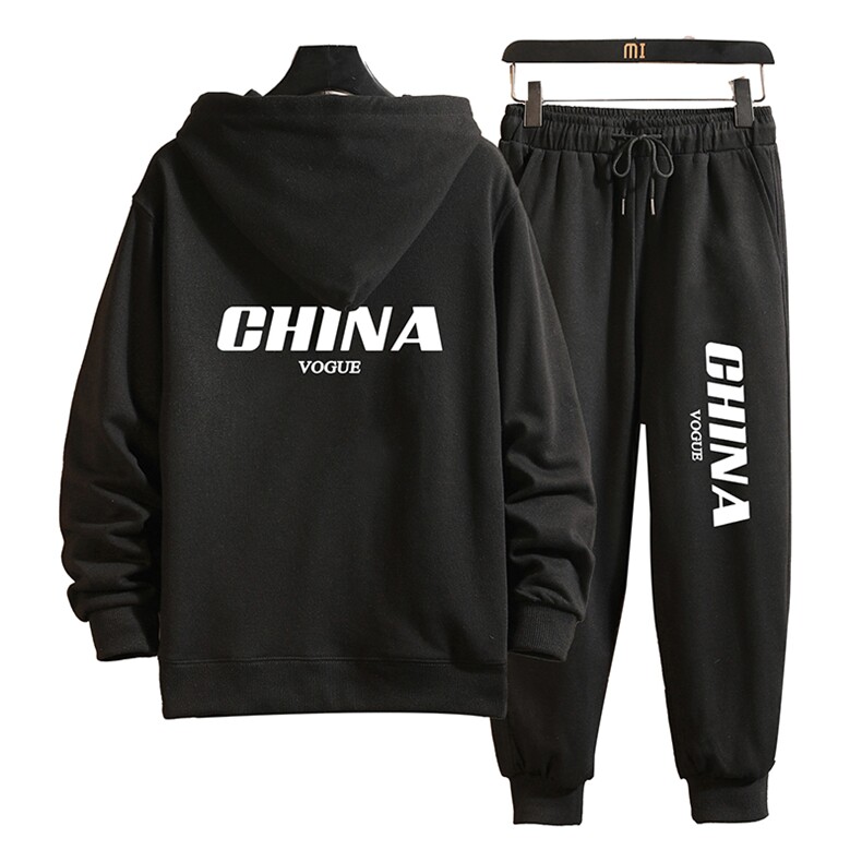 TK6001-P85开衫连帽卫衣套装男运动套装两件套砖墙挂拍,男装卫衣,电商A040A