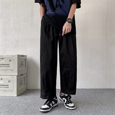 日系直筒宽松高街ins潮流阔腿裤男休闲裤潮牌工装九分裤2977-p35，男装休闲裤，星座1008