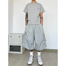水洗做旧七分裤短裤工装裤卫裤A014-DY25259-P60控78，男装牛仔裤，电商A014