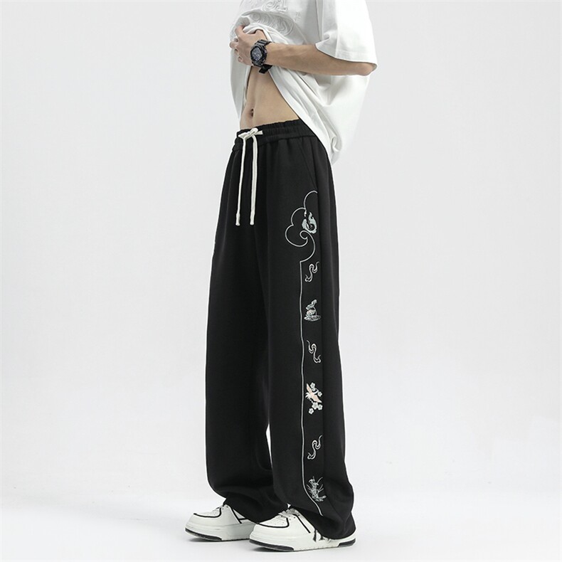 休闲裤抖音直播高品质风刺绣卫裤现货供应C323-1-7733-P60,男装休闲裤,电商C323-1