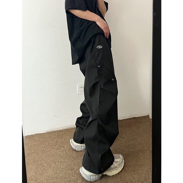 美式加绒裤子男宽松阔腿裤高街潮流痞帅工装裤嘻哈休闲裤CAL15,男装工装外套,星座516A