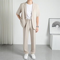TW053-P95夏季时尚男INS微阔西服两件套短袖西装西裤，男装西服，星座507A（原星座306B-2）
