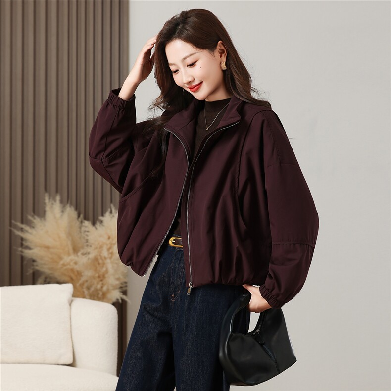 棉衣女冬季保暖加棉加厚纯色棉立领外套,女装棉衣/棉服,芙芮